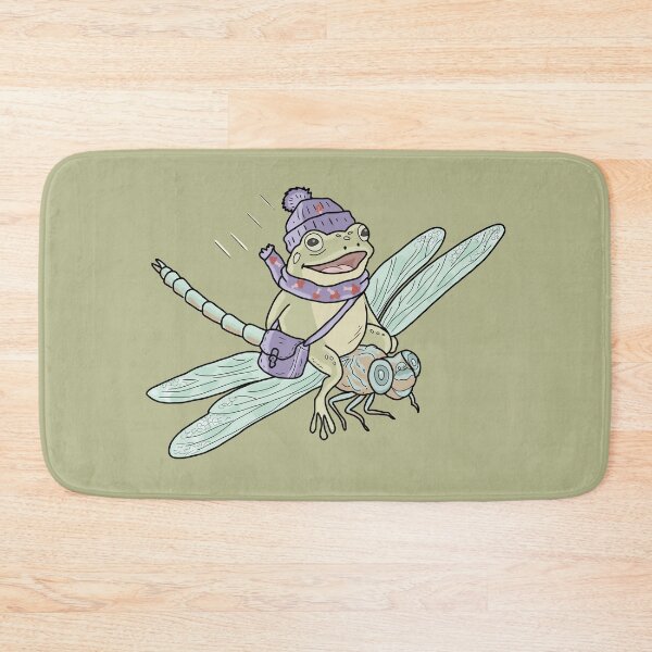Item preview, Frog on Dragonfly Cute Cottagecore Goblincore Toad Illustration designed and sold by LeshanArt.