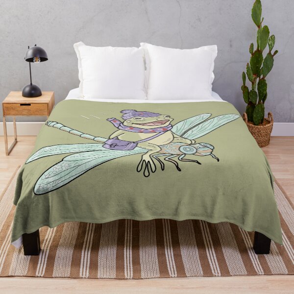 Item preview, Frog on Dragonfly Cute Cottagecore Goblincore Toad Illustration designed and sold by LeshanArt.