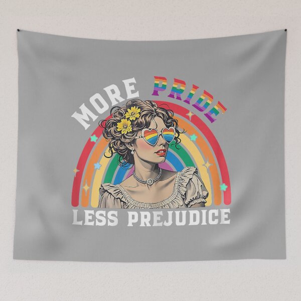 Item preview, More Pride Less Prejudice Rainbow Vintage Pride Aesthetic designed and sold by KathieFaugh.