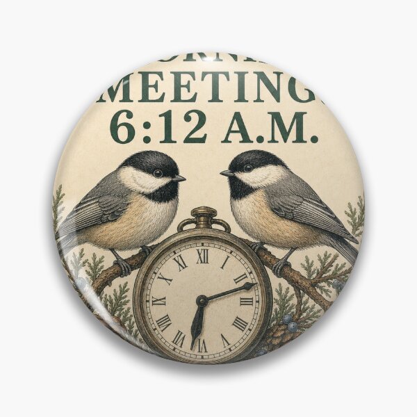 Item preview, Morning Meeting 6:12 AM — Birdwatcher Garden Humor designed and sold by QuietWingGuide.