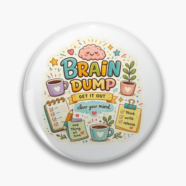 Item preview, Brain Dump ADHD | Cute Mental Health Planner | Neurodivergent Productivity | Executive Function | Cozy Coffee & Stationery Art designed and sold by Pixanova.
