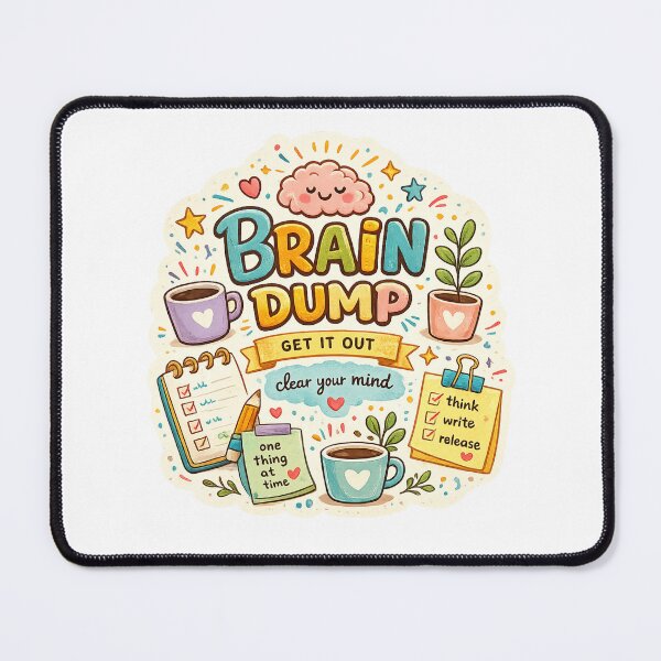 Item preview, Brain Dump ADHD | Cute Mental Health Planner | Neurodivergent Productivity | Executive Function | Cozy Coffee & Stationery Art designed and sold by Pixanova.