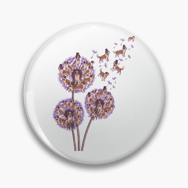 Item preview, Saint Bernard Dandelion Flower Dog Lover designed and sold by dian-rody-crest.