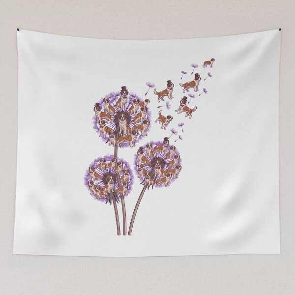 Item preview, Saint Bernard Dandelion Flower Dog Lover designed and sold by dian-rody-crest.