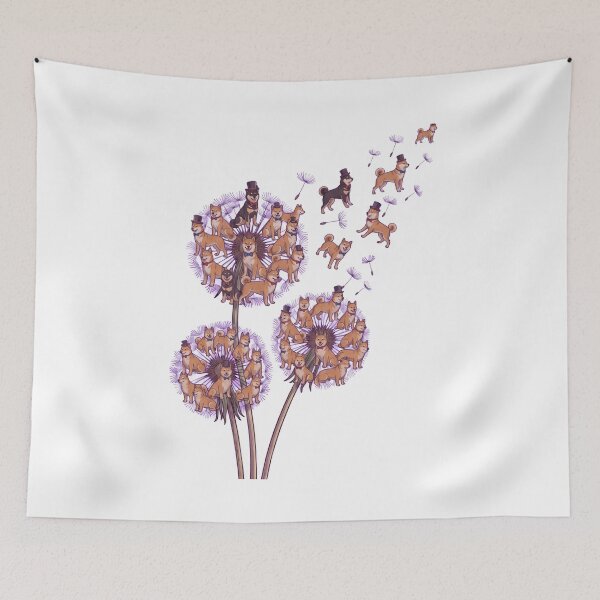 Item preview, Shiba Inu Dandelion Flower Dog Lover designed and sold by dian-rody-crest.
