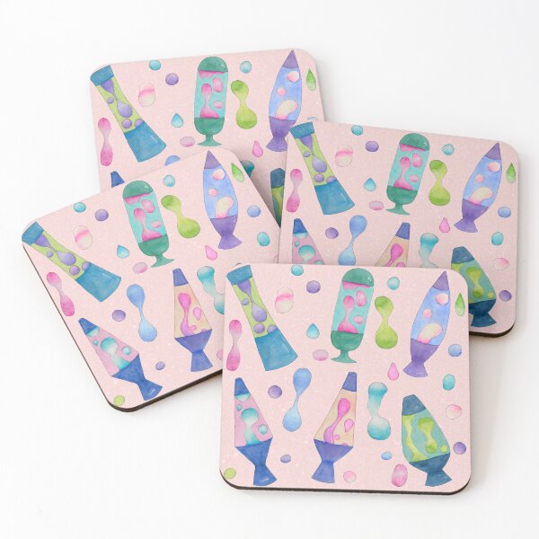 Item preview, Groovy Watercolor Lava Lamps Pattern in Pink designed and sold by Sukilopi.