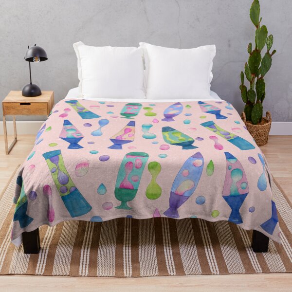 Item preview, Groovy Watercolor Lava Lamps Pattern in Pink designed and sold by Sukilopi.