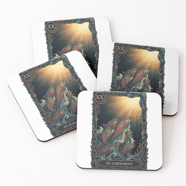 Item preview, Salmon Judgement Tarot Card Ocean Art designed and sold by SMARTKIT  DESIGNAGENCY.