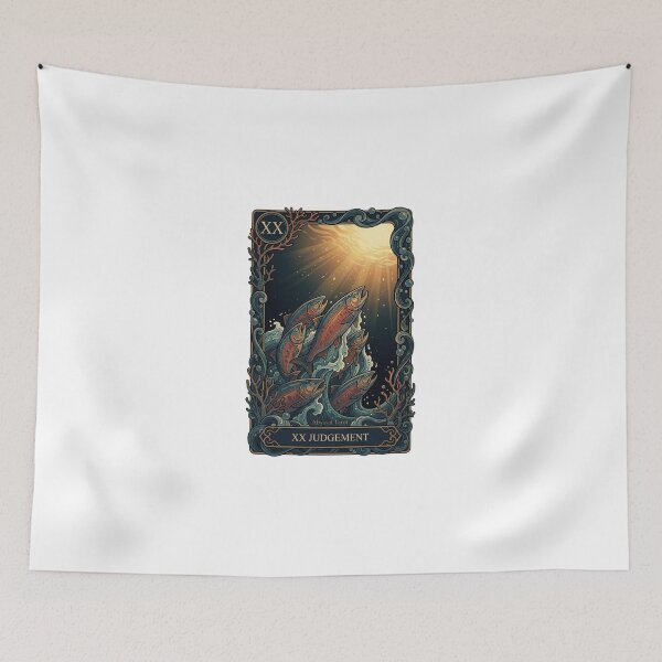 Item preview, Salmon Judgement Tarot Card Ocean Art designed and sold by SMARTKIT  DESIGNAGENCY.