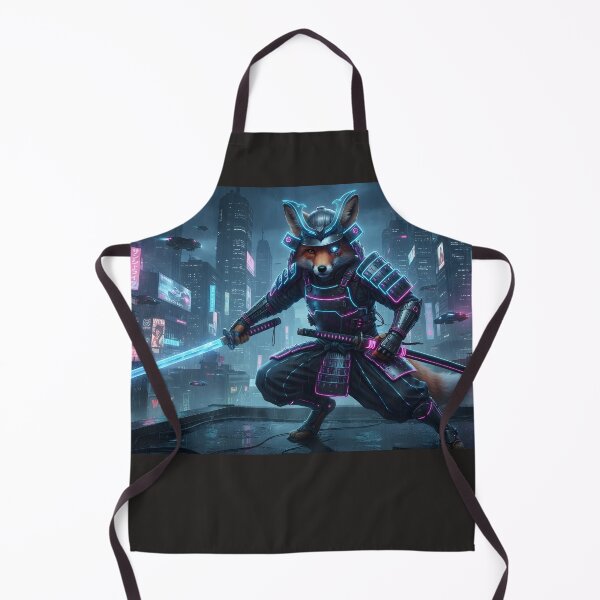 Item preview, Cyberpunk Samurai Fox - Futuristic Tech Art Print & Sticker designed and sold by Neo Tokio.