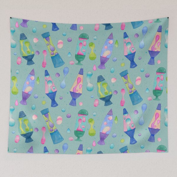 Item preview, Groovy Watercolor Lava Lamps Pattern designed and sold by Sukilopi.