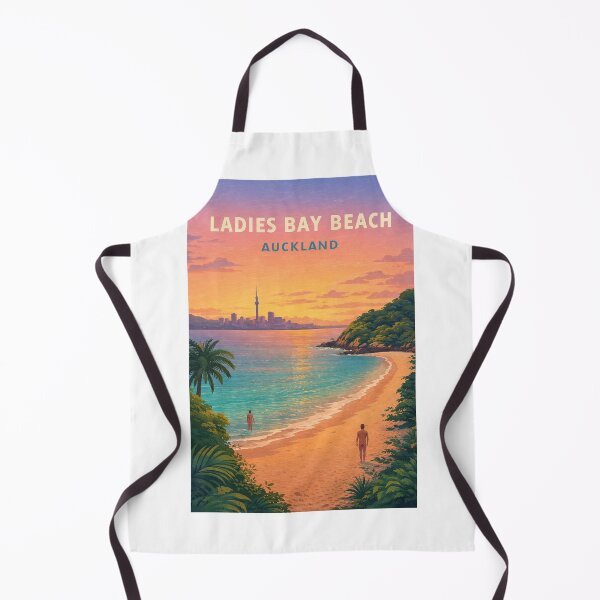 Item preview, Ladies Bay Beach Auckland with Waitematā Harbour Skyline designed and sold by Aryabek.