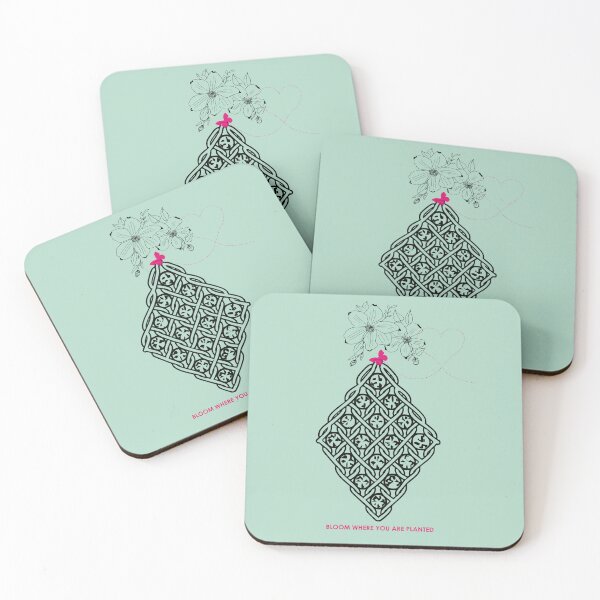 Item preview, Boho Macrame Floral Art – Bloom Where You Are Planted ​– Mint Green Edition designed and sold by Macramellennias.