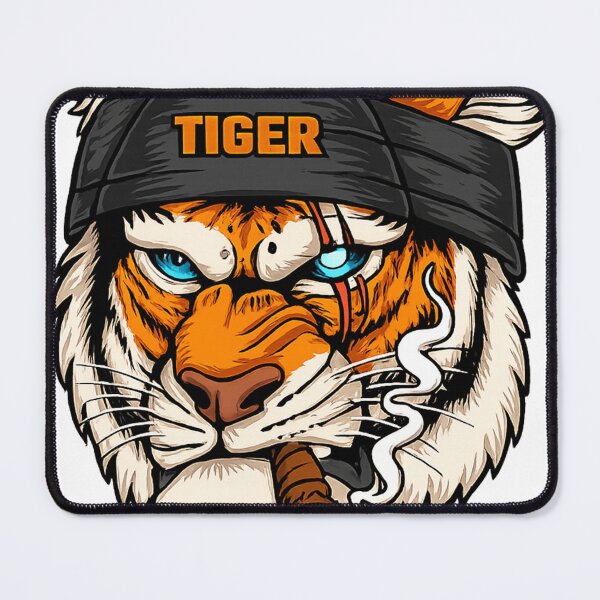 Item preview, Edgy Tiger Wearing a Beanie and Holding a Cigar Urban Cartoon Illustration designed and sold by BednarEvans.