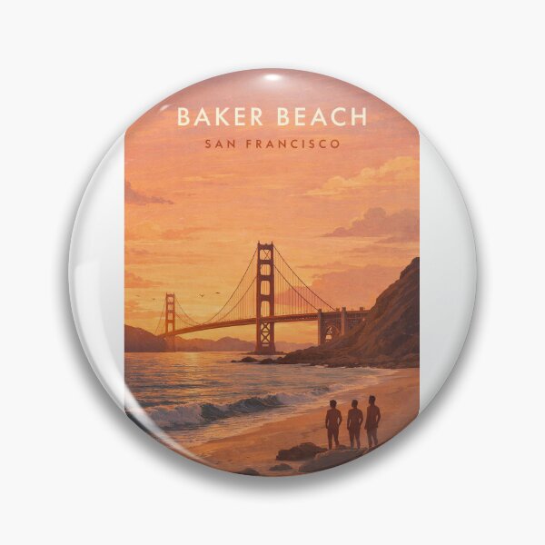 Item preview, Baker Beach Golden Gate Bridge Sunset San Francisco California Coast designed and sold by Aryabek.