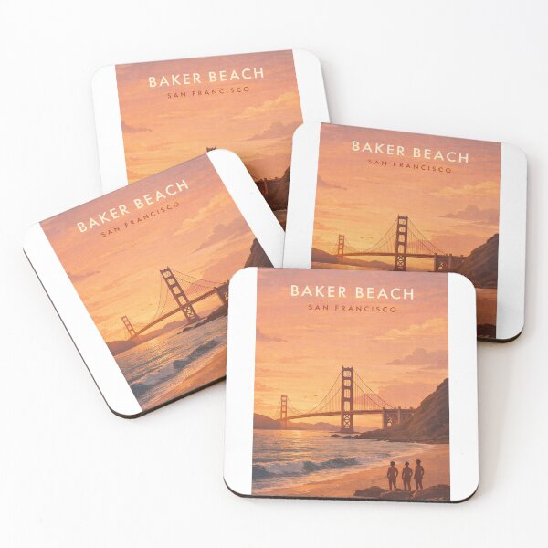 Item preview, Baker Beach Golden Gate Bridge Sunset San Francisco California Coast designed and sold by Aryabek.