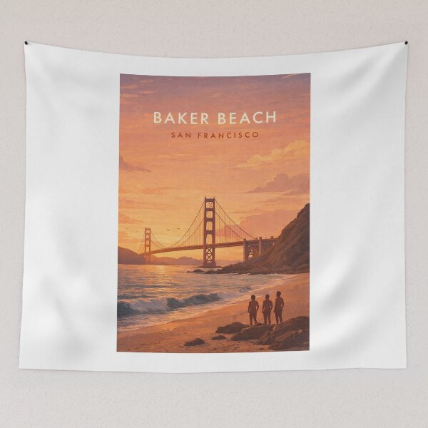 Item preview, Baker Beach Golden Gate Bridge Sunset San Francisco California Coast designed and sold by Aryabek.