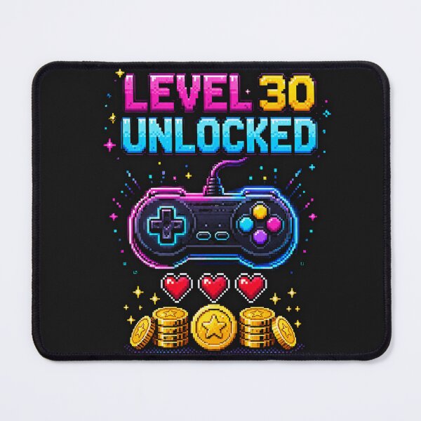 Item preview, Level 30 Unlocked 30th Birthday Retro Gamer Pixel Art designed and sold by alalame.