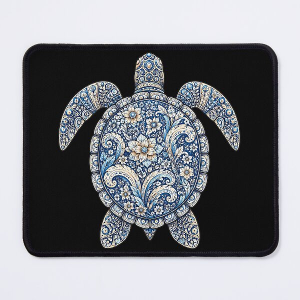 Item preview, Elegant Sea Turtle Top View | Ocean Floral Art designed and sold by Zaru Zentangle Studio.