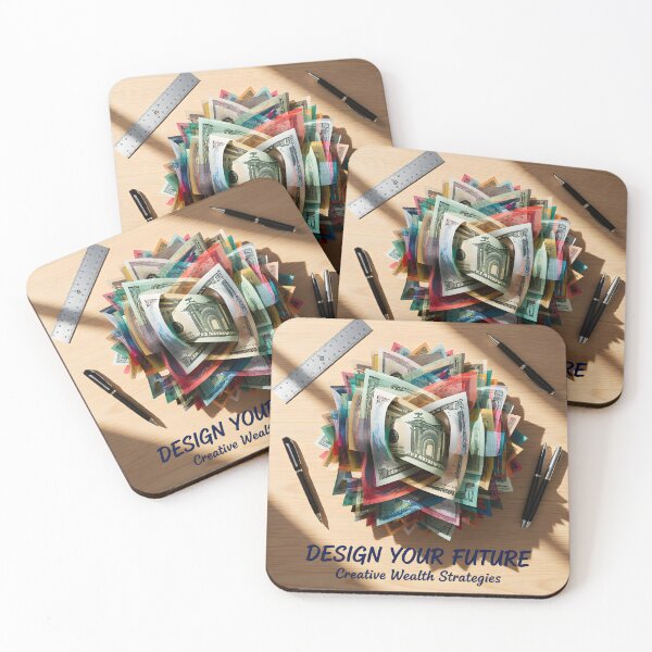 Item preview, Design Your Future Currency Art Poster: Creative Wealth Strategy Flat Lay Canvas designed and sold by Creative-RE.