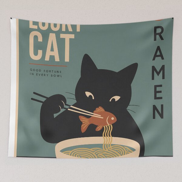 Item preview, Cat Eat Ramen and Goldfish designed and sold by PurrfectHome.