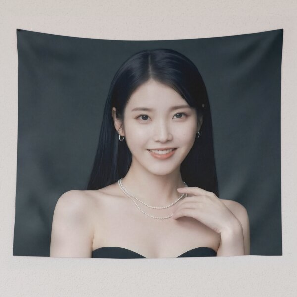 Item preview, Iu / Lee Ji-eun Soft Elegance Korean Idol - Classic Black Top Portrait Aesthetic Art designed and sold by Billy Morfo™.