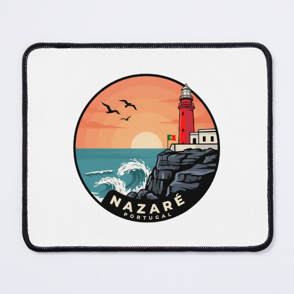 Item preview, Nazaré Portugal: Red Lighthouse Sunset Coast designed and sold by CircinusStore.