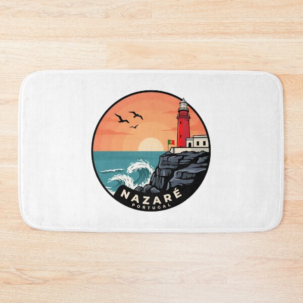 Item preview, Nazaré Portugal: Red Lighthouse Sunset Coast designed and sold by CircinusStore.