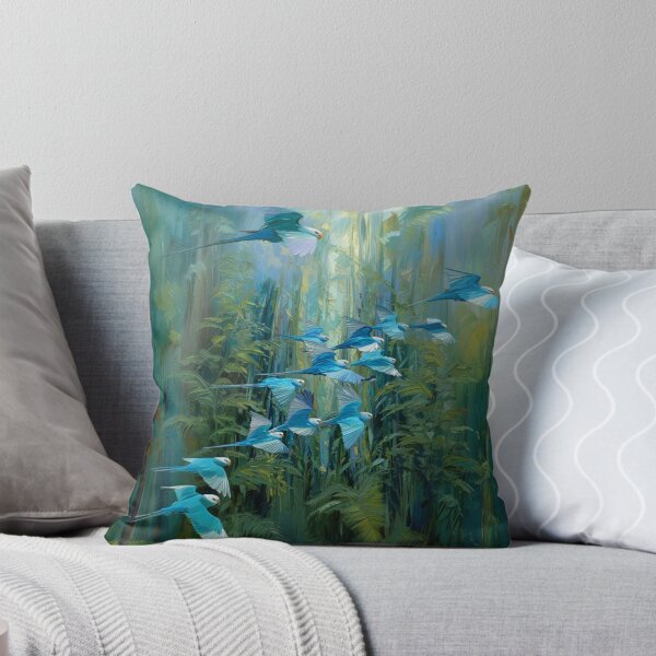 Item preview, A Budgerigar flock sweeping over rainforest valleys, Birds in Motion designed and sold by CDC40.