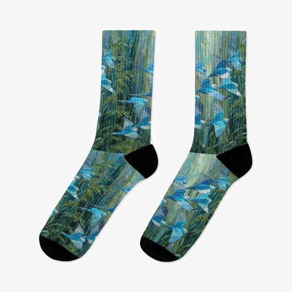 Item preview, A Budgerigar flock sweeping over rainforest valleys, Birds in Motion designed and sold by CDC40.