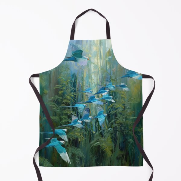 Item preview, A Budgerigar flock sweeping over rainforest valleys, Birds in Motion designed and sold by CDC40.