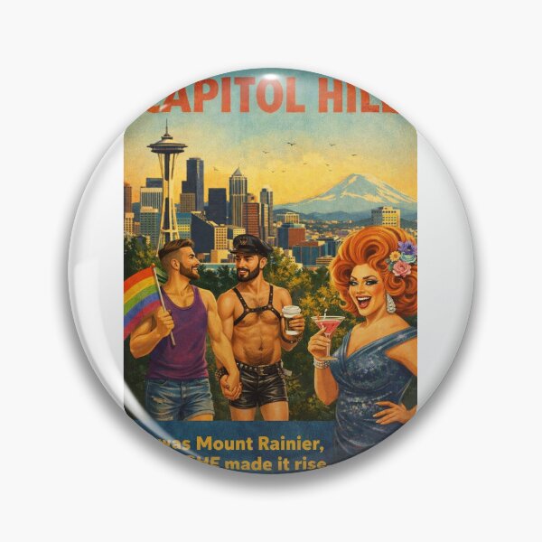 Item preview, Capitol Hill Seattle Skyline with Mount Rainier Washington designed and sold by Aryabek.