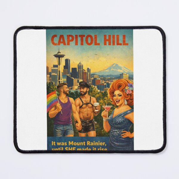 Item preview, Capitol Hill Seattle Skyline with Mount Rainier Washington designed and sold by Aryabek.