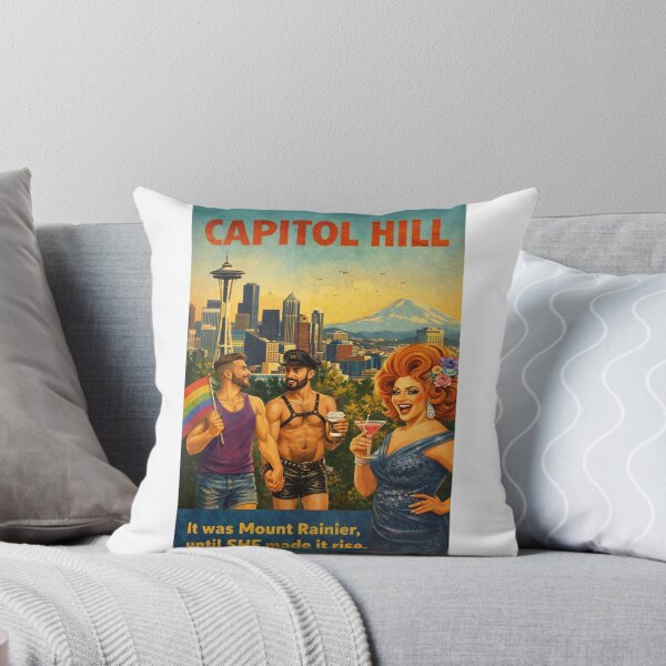 Item preview, Capitol Hill Seattle Skyline with Mount Rainier Washington designed and sold by Aryabek.