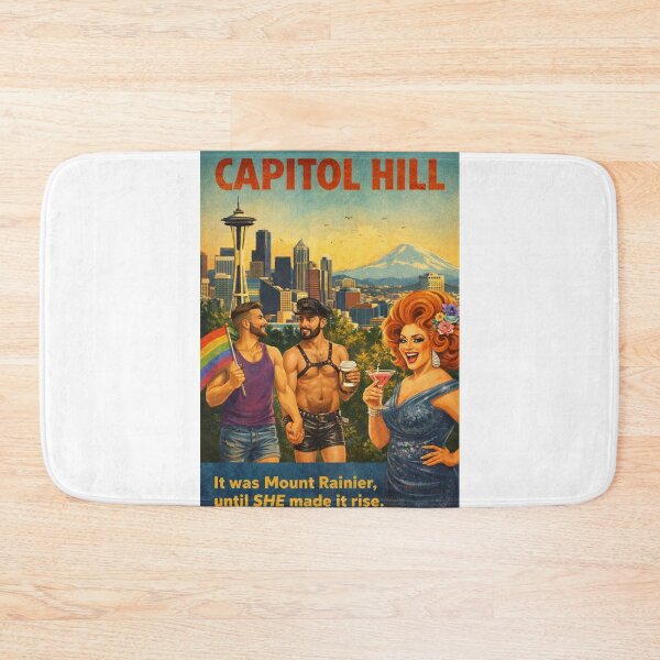 Item preview, Capitol Hill Seattle Skyline with Mount Rainier Washington designed and sold by Aryabek.