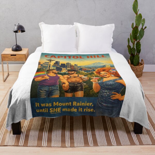 Item preview, Capitol Hill Seattle Skyline with Mount Rainier Washington designed and sold by Aryabek.