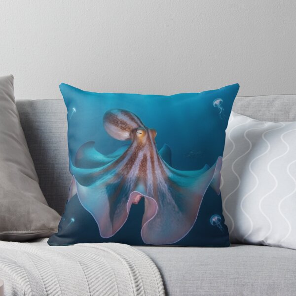 Item preview, Graceful Deep‑Sea Octopus Under Sunlit Waters | Fantasy Marine Decor | Coastal Art Print designed and sold by ZyxDes.