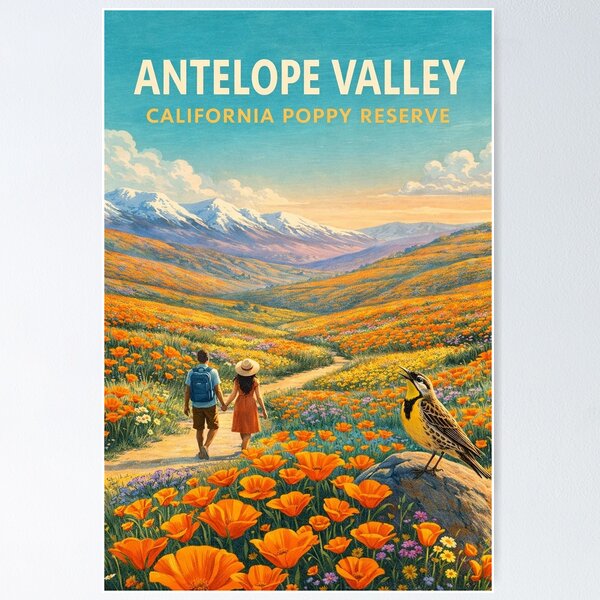 Item preview, Antelope Valley California Poppy Reserve Spring Wildflower Landscape designed and sold by Aryabek.