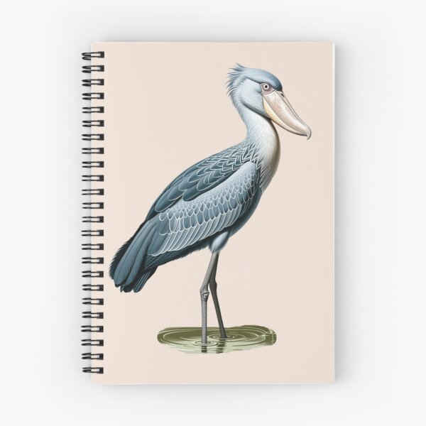 Item preview, a shoebill stork standing in shallow marshy ground with grasses and reeds designed and sold by 123ks.