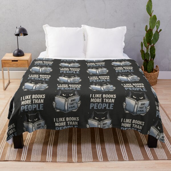 Item preview, I Like Books More Than People | Funny Black Cat Reading BookTok Humor Cozy Goth Aesthetic designed and sold by CloudyCatArt.