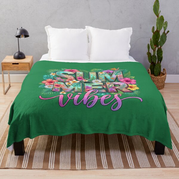 Item preview, Summer Vibes Tropical Botanical Hibiscus Floral Typography designed and sold by PACS0011.