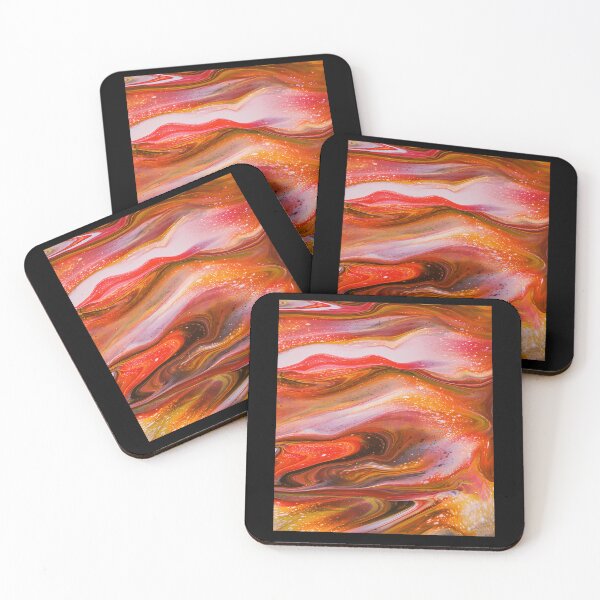 Item preview, Orange Fluid Acrylic Pour Swirl Pattern designed and sold by Geergio.