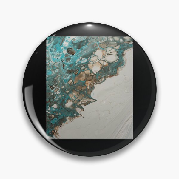 Item preview, Turquoise Beige Fluid Paint Pour Marble designed and sold by Geergio.