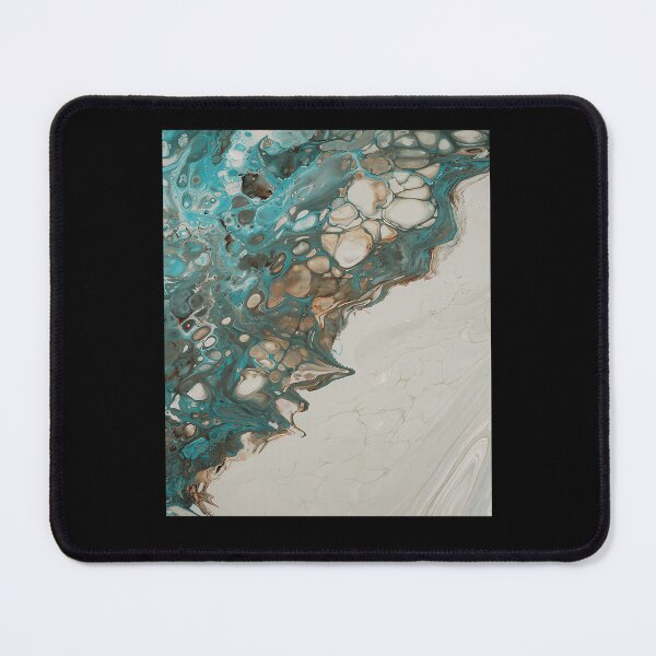 Item preview, Turquoise Beige Fluid Paint Pour Marble designed and sold by Geergio.