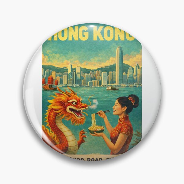 Item preview, Hong Kong Victoria Harbour Skyline With Chinese Dragon designed and sold by Aryabek.