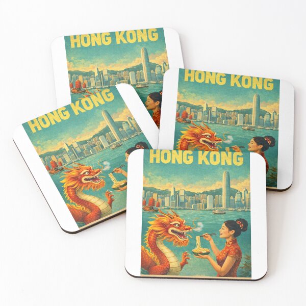 Item preview, Hong Kong Victoria Harbour Skyline With Chinese Dragon designed and sold by Aryabek.