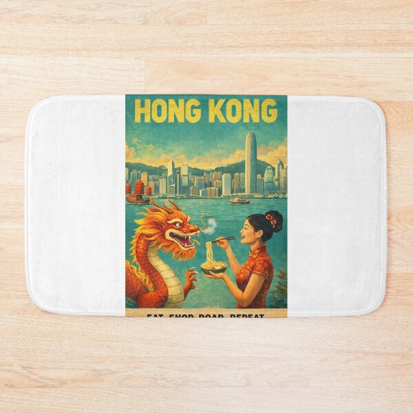 Item preview, Hong Kong Victoria Harbour Skyline With Chinese Dragon designed and sold by Aryabek.