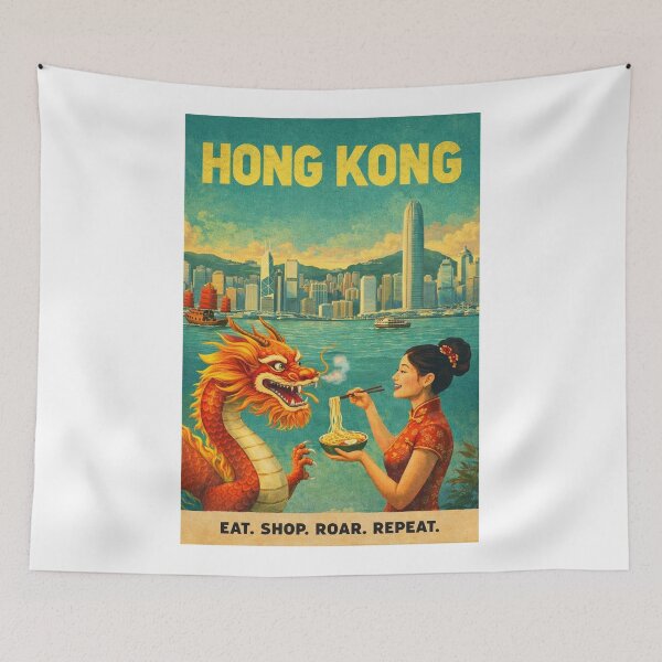 Item preview, Hong Kong Victoria Harbour Skyline With Chinese Dragon designed and sold by Aryabek.