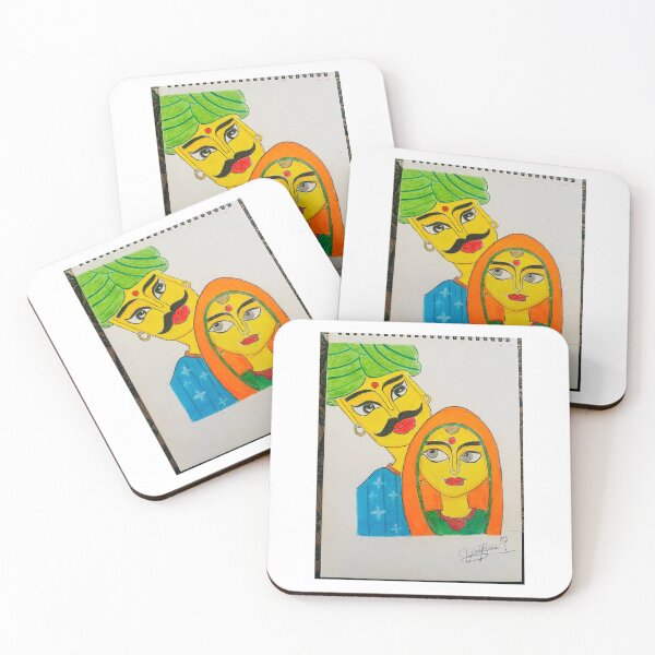 Item preview, Traditional Indian Couple Portrait designed and sold by ShadeAndLead.