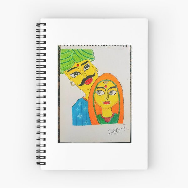 Item preview, Traditional Indian Couple Portrait designed and sold by ShadeAndLead.